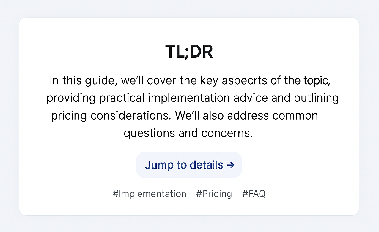 TL;DR component